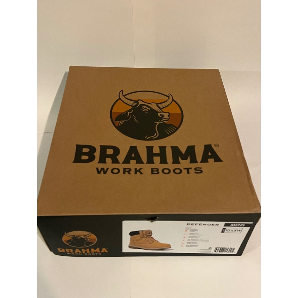 Brahma Defender Mens 10.5 XW Work Boots Waterproof Insulated Leather Wheat